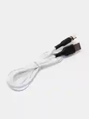 Белый кабель магнитный USB DENMEN D18L/D18T для зарядки Type-C / Lightning 2.4A