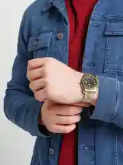 Желтый часы мужские, классические, с коробкой