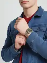 Желтый часы мужские, классические, с коробкой