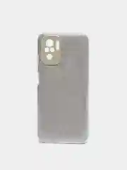 Серебряный чехол Xiaomi Redmi Note 10 / Redmi Note 10S / Poco M5s блестящий с защитой камеры