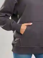 Угольный худи женское оверсайз, без начеса, свободное