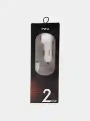 Белый автомобильное зарядное устройство PZX (2 USB, 2.1 A)
