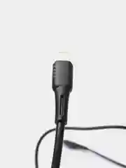 Черный кабель Micro-USB, Type-C, Lightning, ткань, 1 м