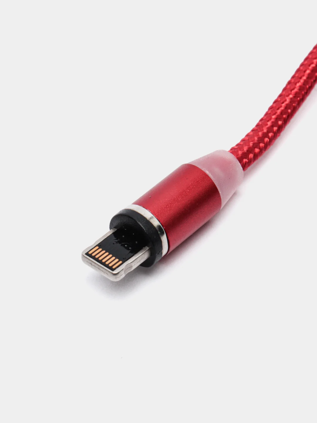 Красный кабель для зарядки, 2.1A + магнитный коннектор, Lightning, Type-C, Micro USB, 1 метр