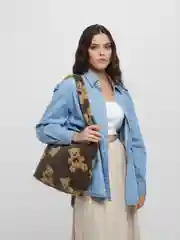 Шоппер плюшевый с медвежатами, женский, через плечо