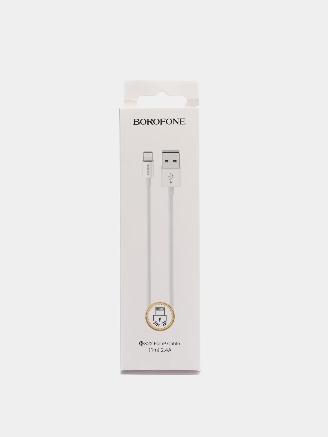 Белый usb Кабель iPhone 8pin, 2.4A, 1м, Borofone BX22