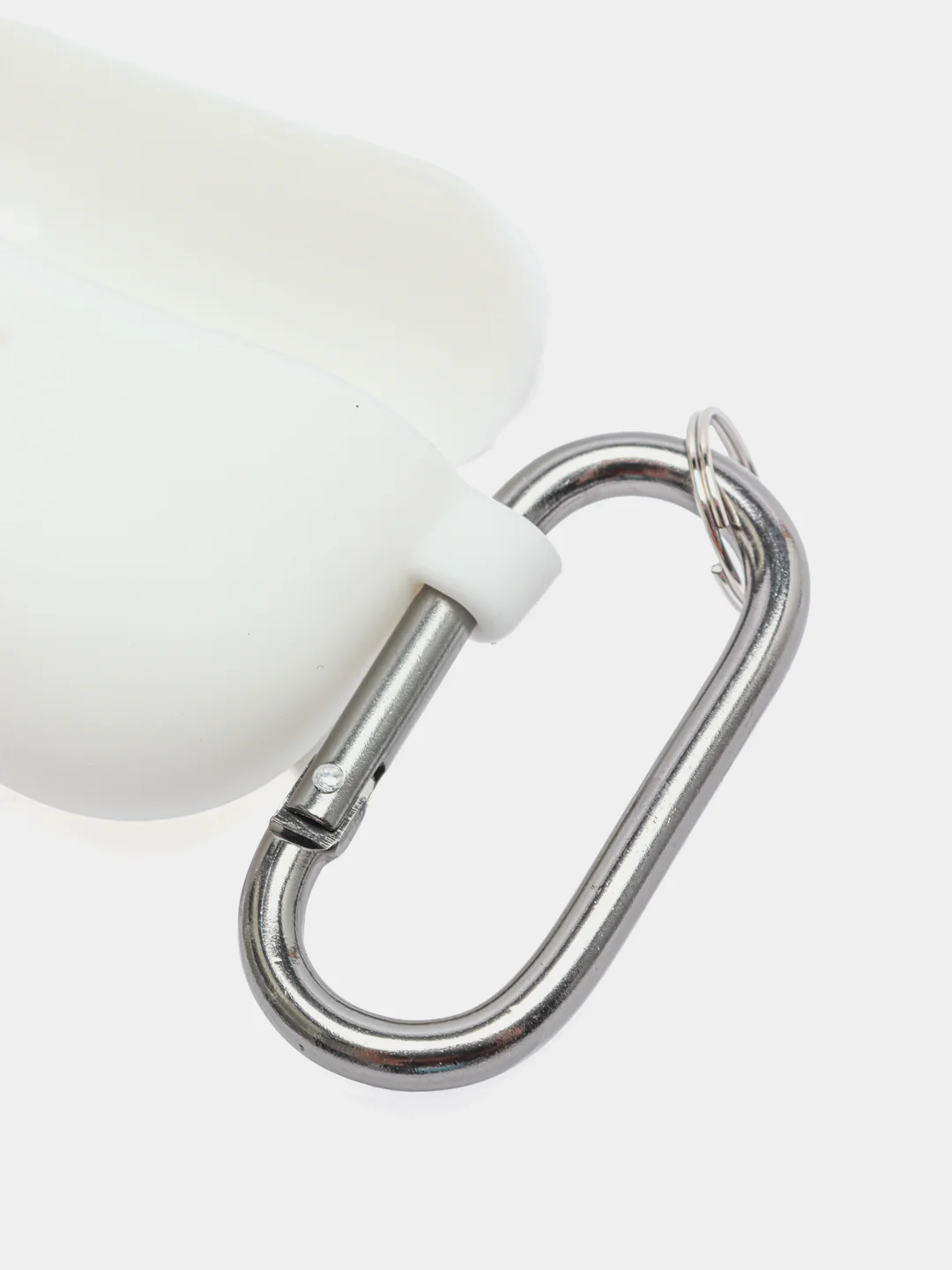 Чехол для наушников Air Pods Pro с карабином белый