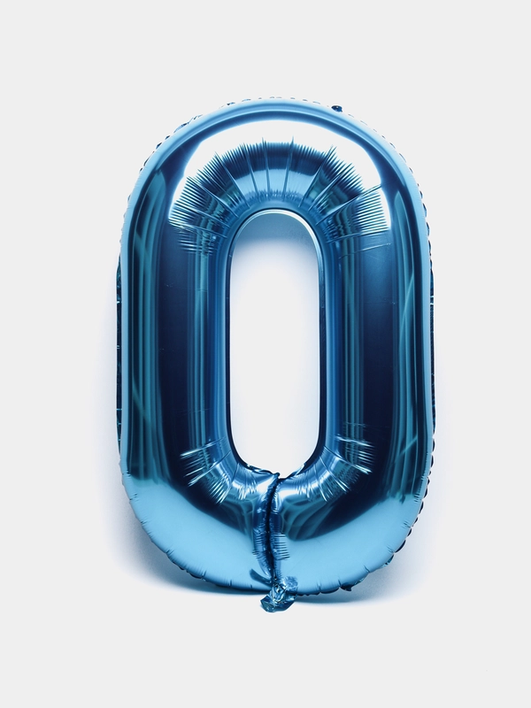 Шар фольгированный, цифра "0". Высота: 102 см
