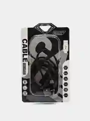 Черный кабель зарядный магнитный тканевый MicroUSB/Type-C/Lightning  2.4A, Айфон, Андроид,головка