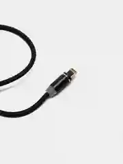 Черный кабель зарядный магнитный тканевый MicroUSB/Type-C/Lightning  2.4A, Айфон, Андроид,головка