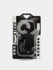 Черный кабель зарядный магнитный тканевый MicroUSB/Type-C/Lightning  2.4A, Айфон, Андроид,головка