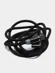 Черный кабель зарядный магнитный тканевый MicroUSB/Type-C/Lightning  2.4A, Айфон, Андроид,головка