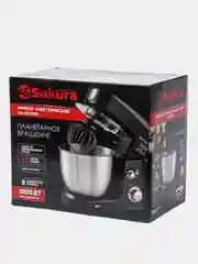 Черный миксер Sakura SA-6327BK планетарный, с чашей 3.5л, 1000Вт