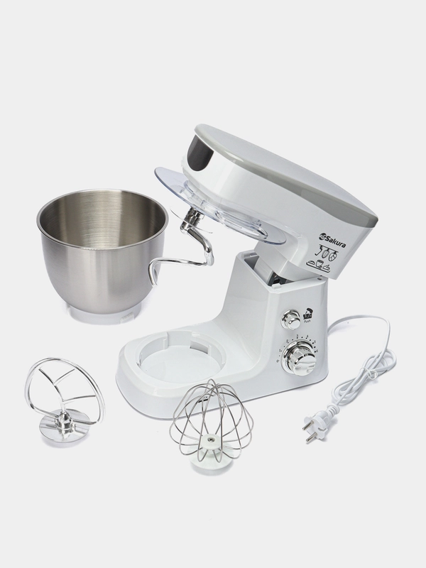 Миксер Sakura SA-6327W планетарный, с чашей 3.5л, 1000Вт
