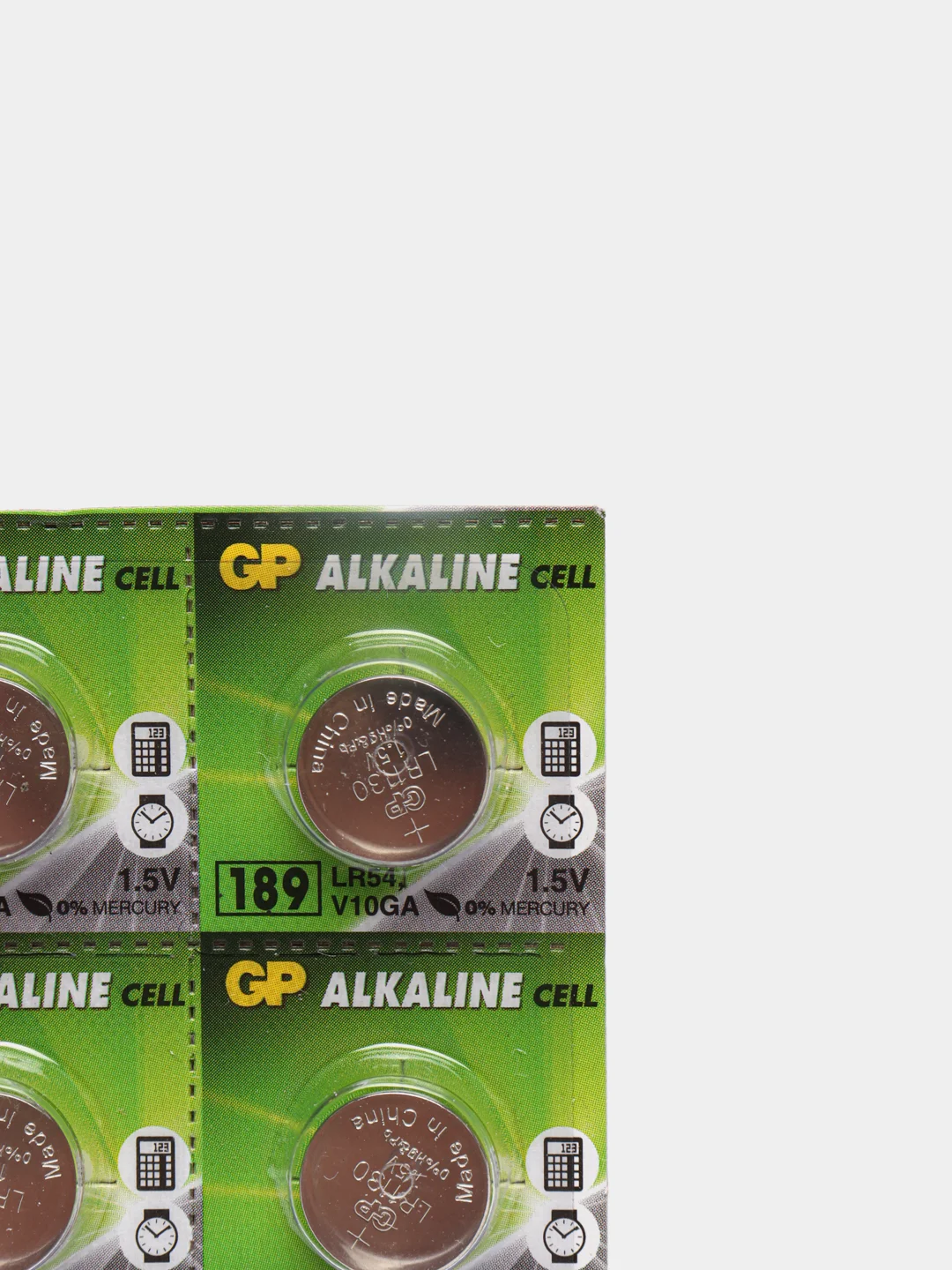 Батарейки GP AG10 (LR1130, G10, LR54, 389, 390, SR1130) для калькулятора