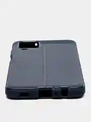 Темно-синий чехол для Samsung A12 с тиснением под кожу