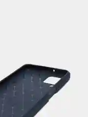 Темно-синий чехол для Samsung A12 с тиснением под кожу