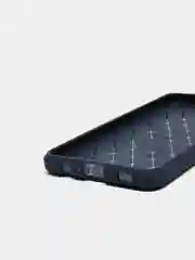 Темно-синий чехол для Samsung A12 с тиснением под кожу