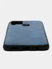 Синий силиконовый чехол накладка для Realme C15 с текстурой кожи (под кожу)