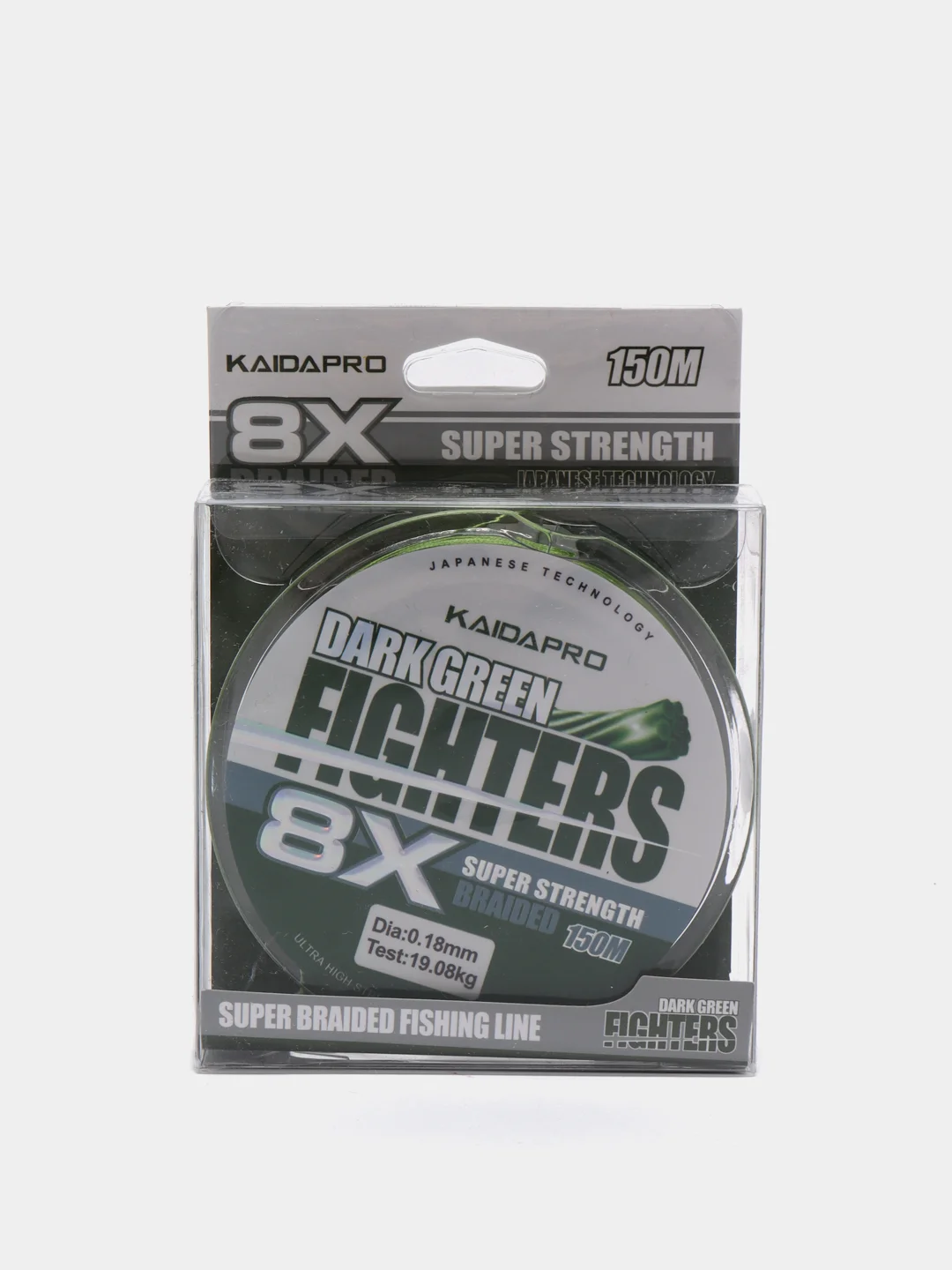 Плетеный шнур Kaida FIGHTERS 8X, темно-зеленый, 150 м