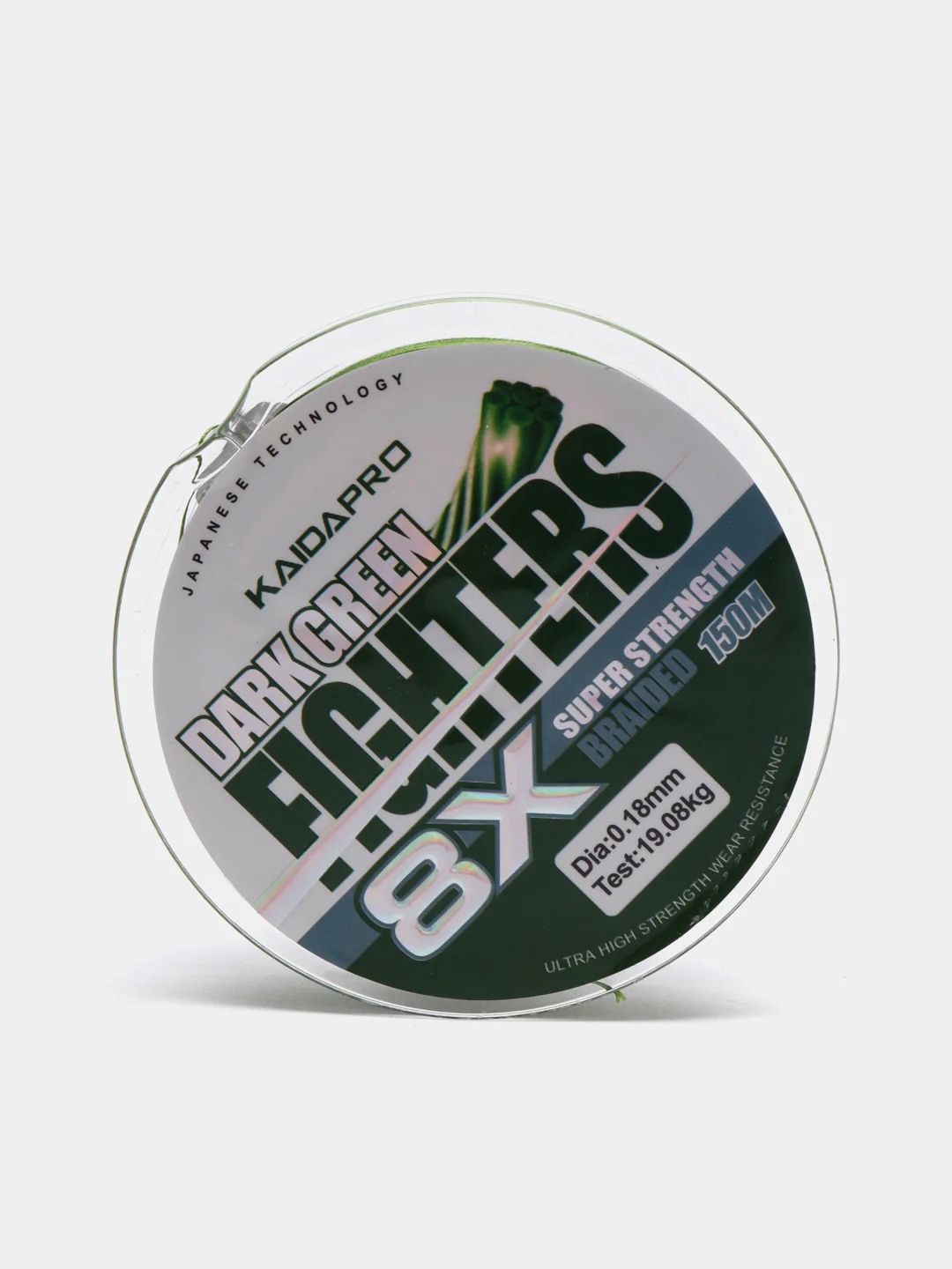 Плетеный шнур Kaida FIGHTERS 8X, темно-зеленый, 150 м