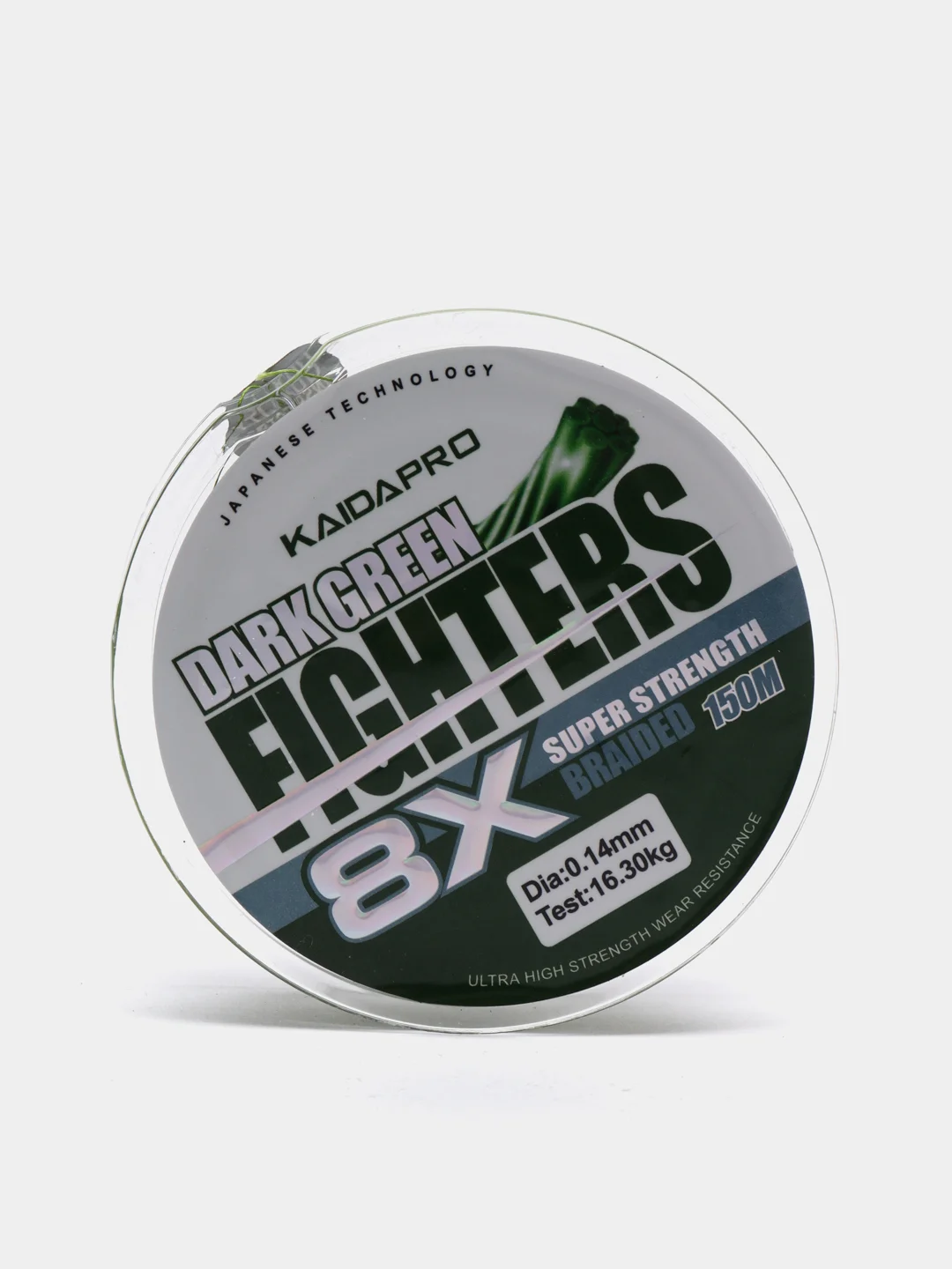 Плетеный шнур Kaida FIGHTERS 8X, темно-зеленый, 150 м