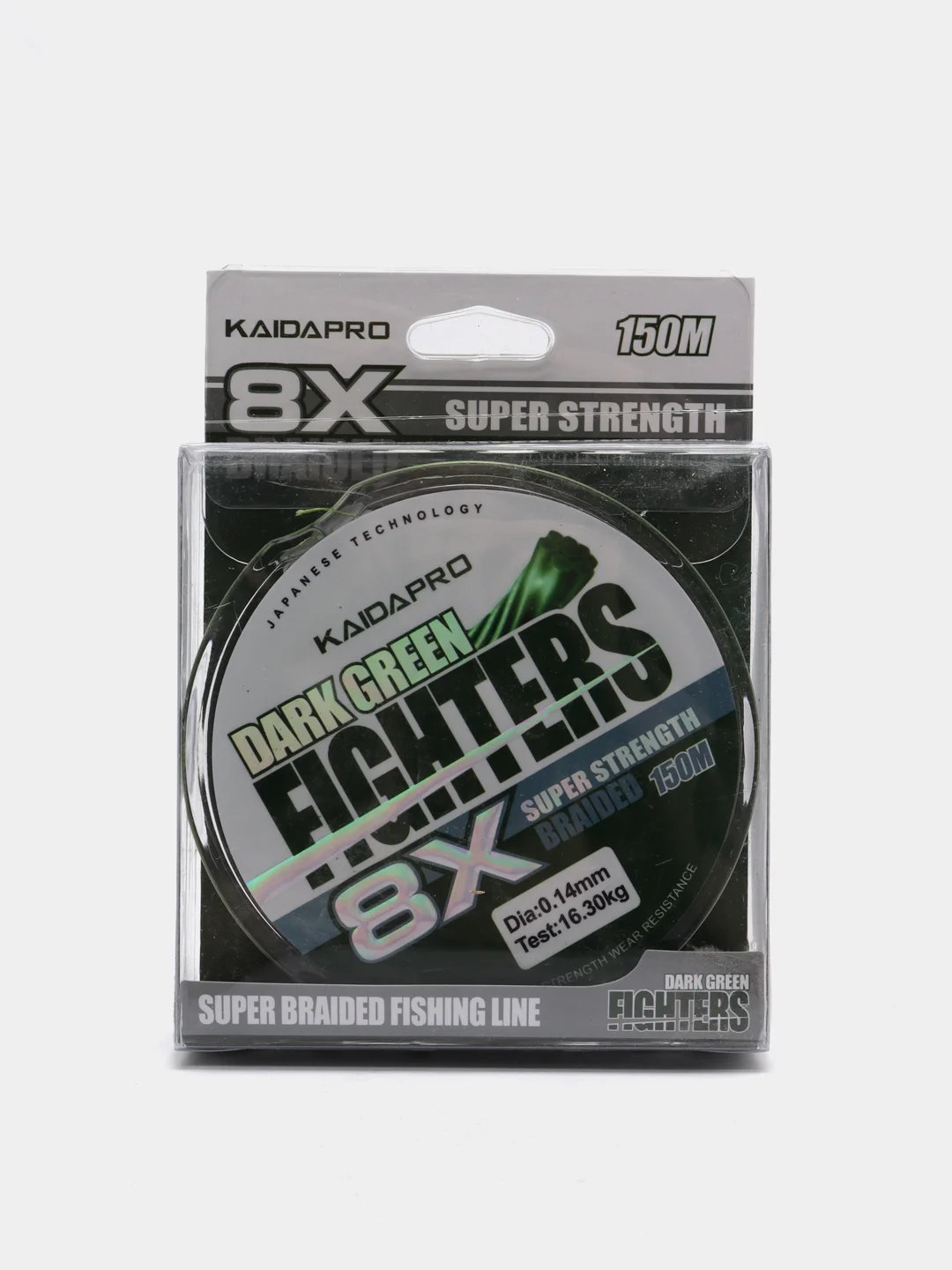 Плетеный шнур Kaida FIGHTERS 8X, темно-зеленый, 150 м