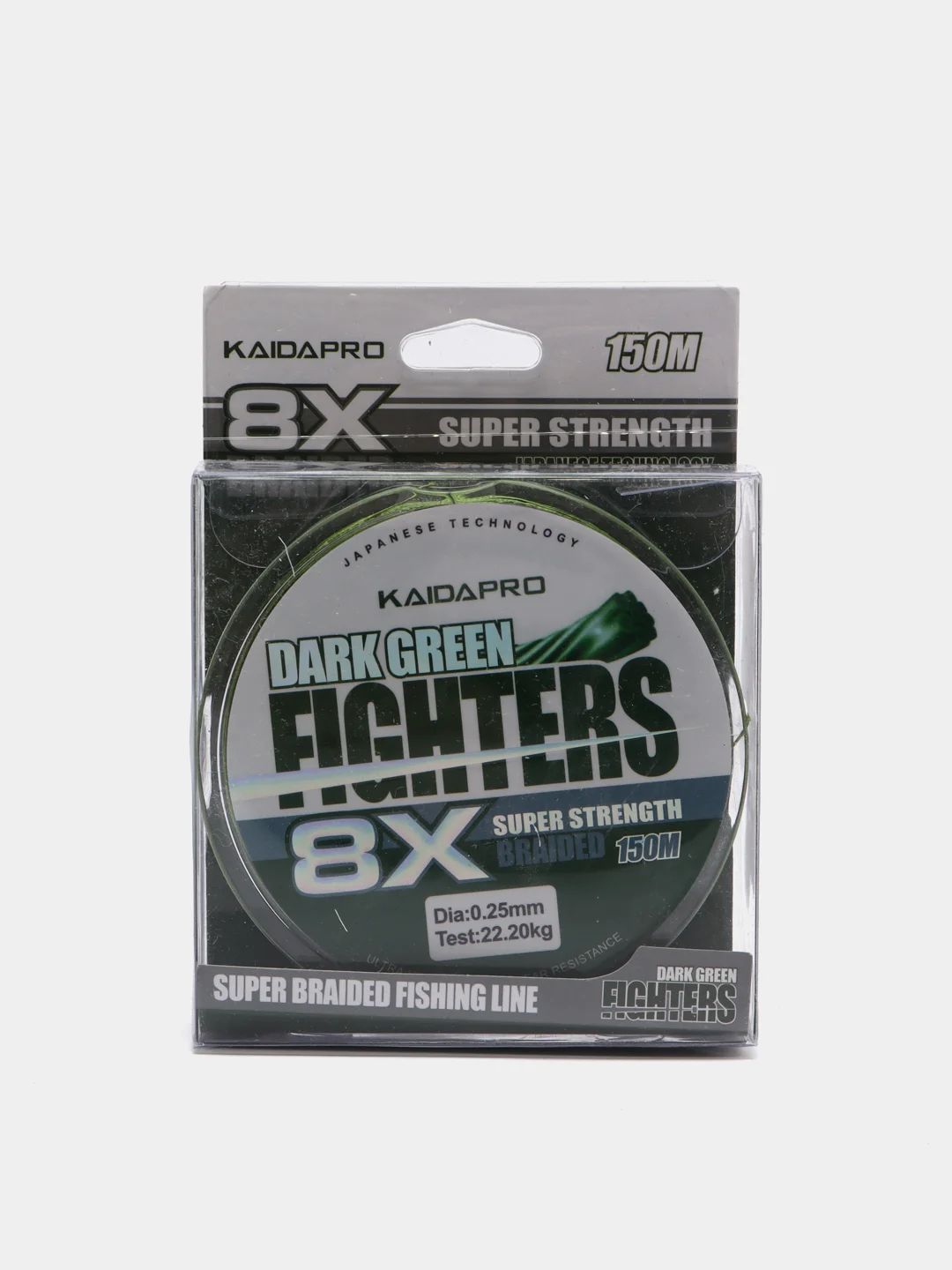 Плетеный шнур Kaida FIGHTERS 8X, темно-зеленый, 150 м