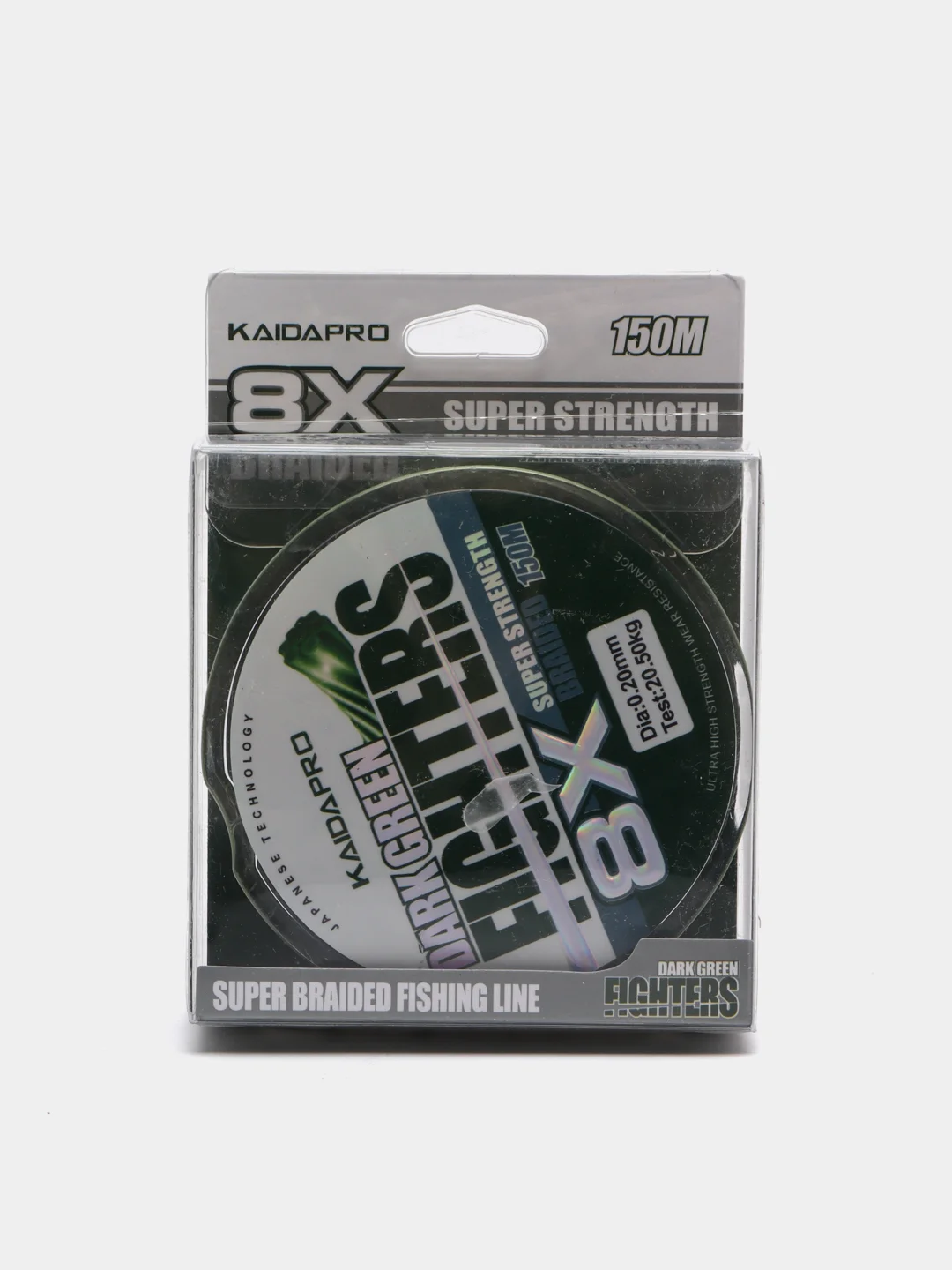Плетеный шнур Kaida FIGHTERS 8X, темно-зеленый, 150 м