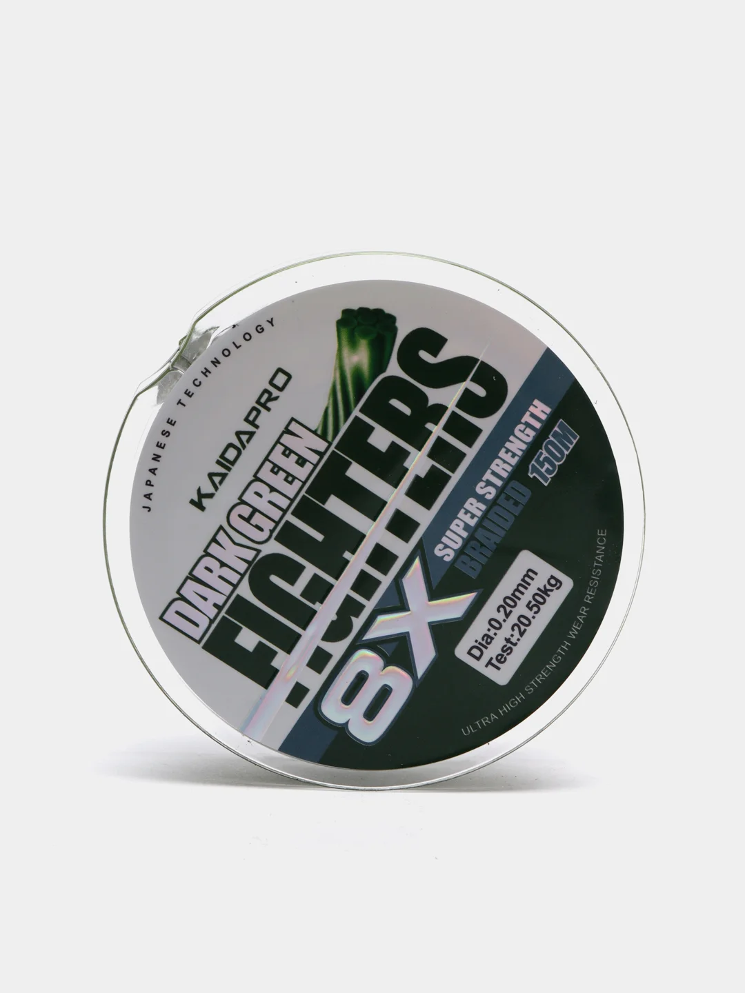 Плетеный шнур Kaida FIGHTERS 8X, темно-зеленый, 150 м