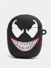 Черный чехол для беспроводных наушников Apple AirPods 1/2, с карабином, силиконовый
