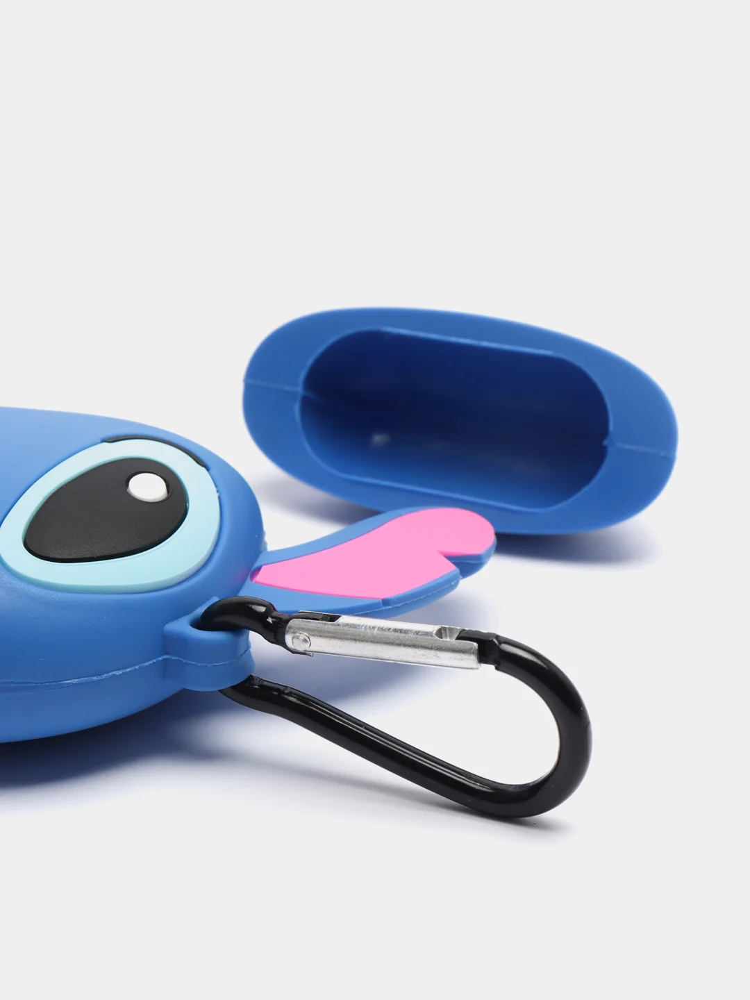 Синий чехол для беспроводных наушников Apple AirPods 1/2, с карабином, силиконовый