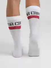 Носки с лого "СВЯТОЙ" red line, белый, 39-42