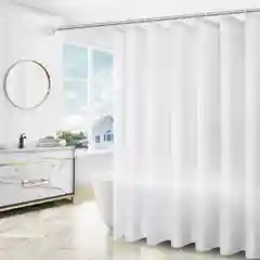 Белый штора для ванной комнаты с кольцами, 180 х 180 см