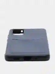 Синий чехол из эко кожи с карманом для карт на Samsung S20 S20 Plus S20 Ultra