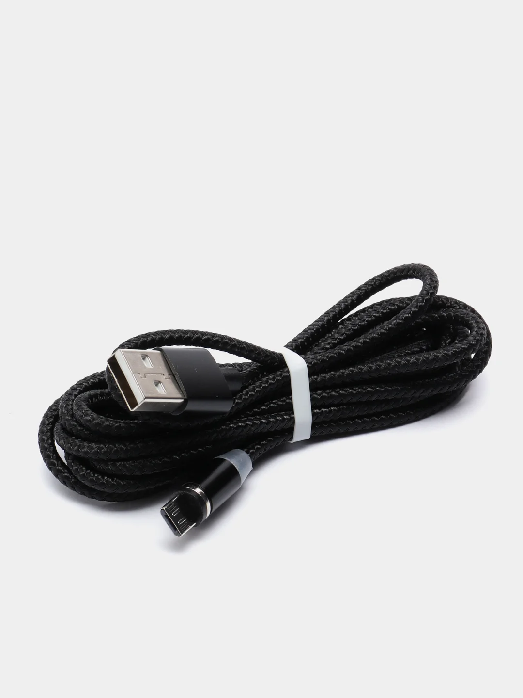 Черный usb кабель 2-х метровый магнитный  X-cable 2.1 А+магнитный коннектор(micro, type c, ios)