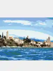 Картина  по номерам на холсте с подрамником 50x40 см "Хорватский островок"