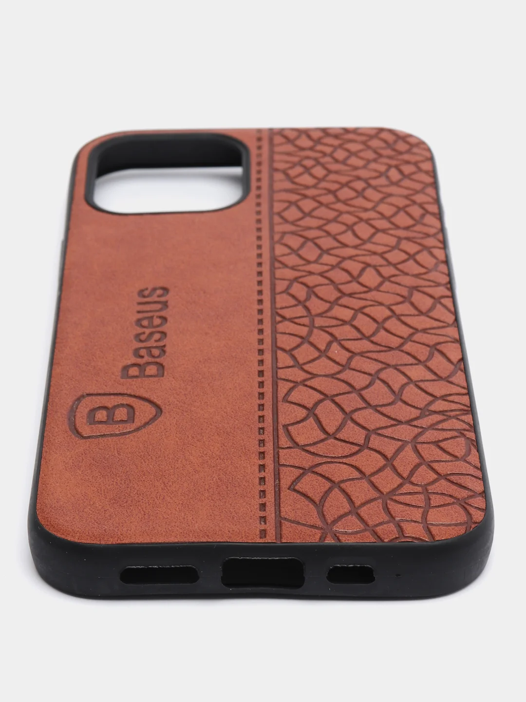 Коричневый чехол накладка для iPhone,6s/7/8Plus/X/XS/Xr/11/12/13 ProMax Baseus с прострочкой под кожу