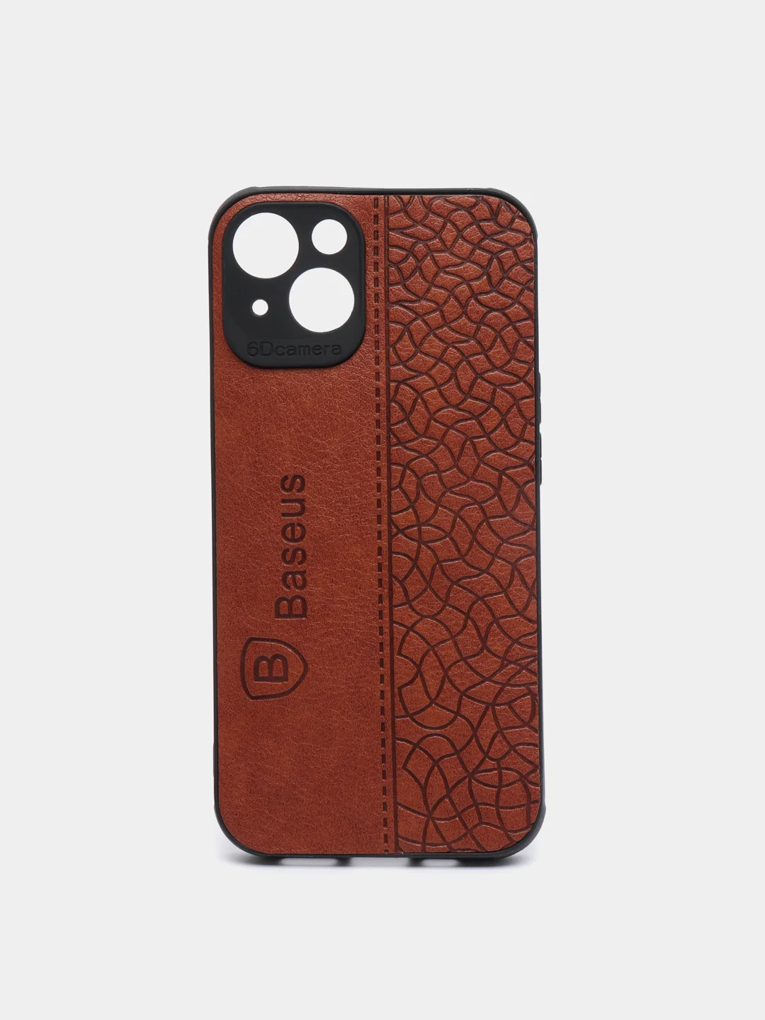 Коричневый чехол накладка для iPhone,6s/7/8Plus/X/XS/Xr/11/12/13 ProMax Baseus с прострочкой под кожу