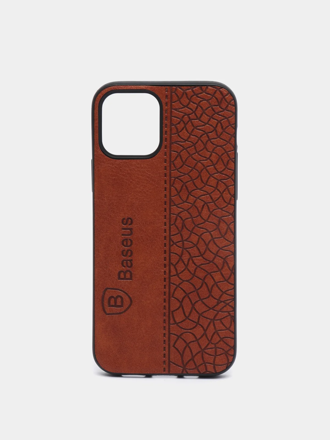 Коричневый чехол накладка для iPhone,6s/7/8Plus/X/XS/Xr/11/12/13 ProMax Baseus с прострочкой под кожу