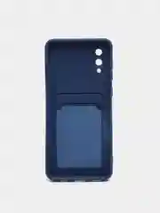 Темно-синий чехол-накладка c визитницей, для Samsung A22, A02S, A02, iPhone 13 Pro, 13 Pro Max