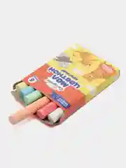 Мел школьный цветной, набор из 6 цветов, круглый, беспыльный