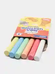 Мел школьный цветной, набор из 6 цветов, круглый, беспыльный