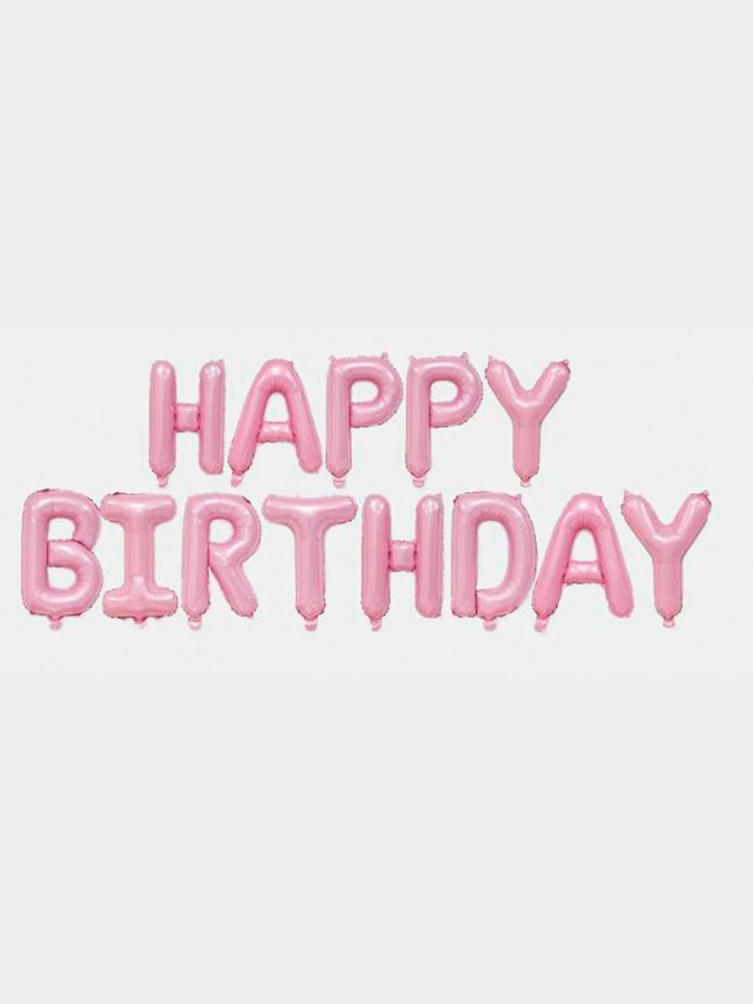 Розовый гирлянда-растяжка из воздушных шаров "С днем рождения" / "Happy Birthday", на праздник
