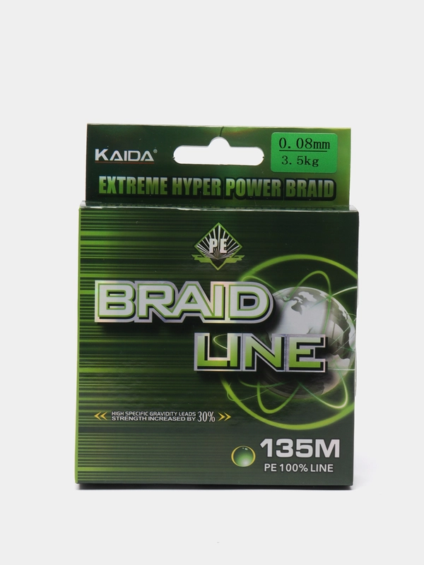 Плетеный шнур для рыбалки 135м., плетенка, леска Кайда Braid line PE 100% Line