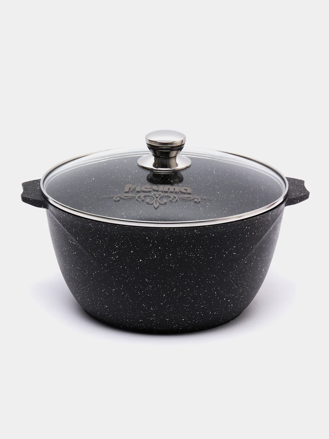 Кастрюля 8 л Мечта, износостойкое покрытие Granit black, тяжёлая, в упаковке с крышкой