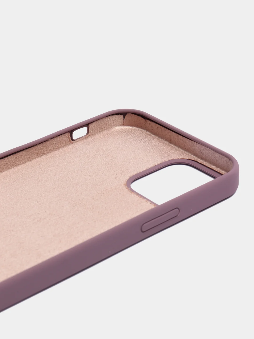 Пурпурный чехол на iPhone X, XS, XR, 7, 8, se, 12, 12 Pro, Mini, Max silicone case, закрытый низ, бархат внутри