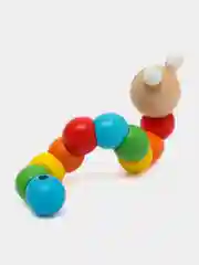 Гусеница деревянная разноцветная подвижная