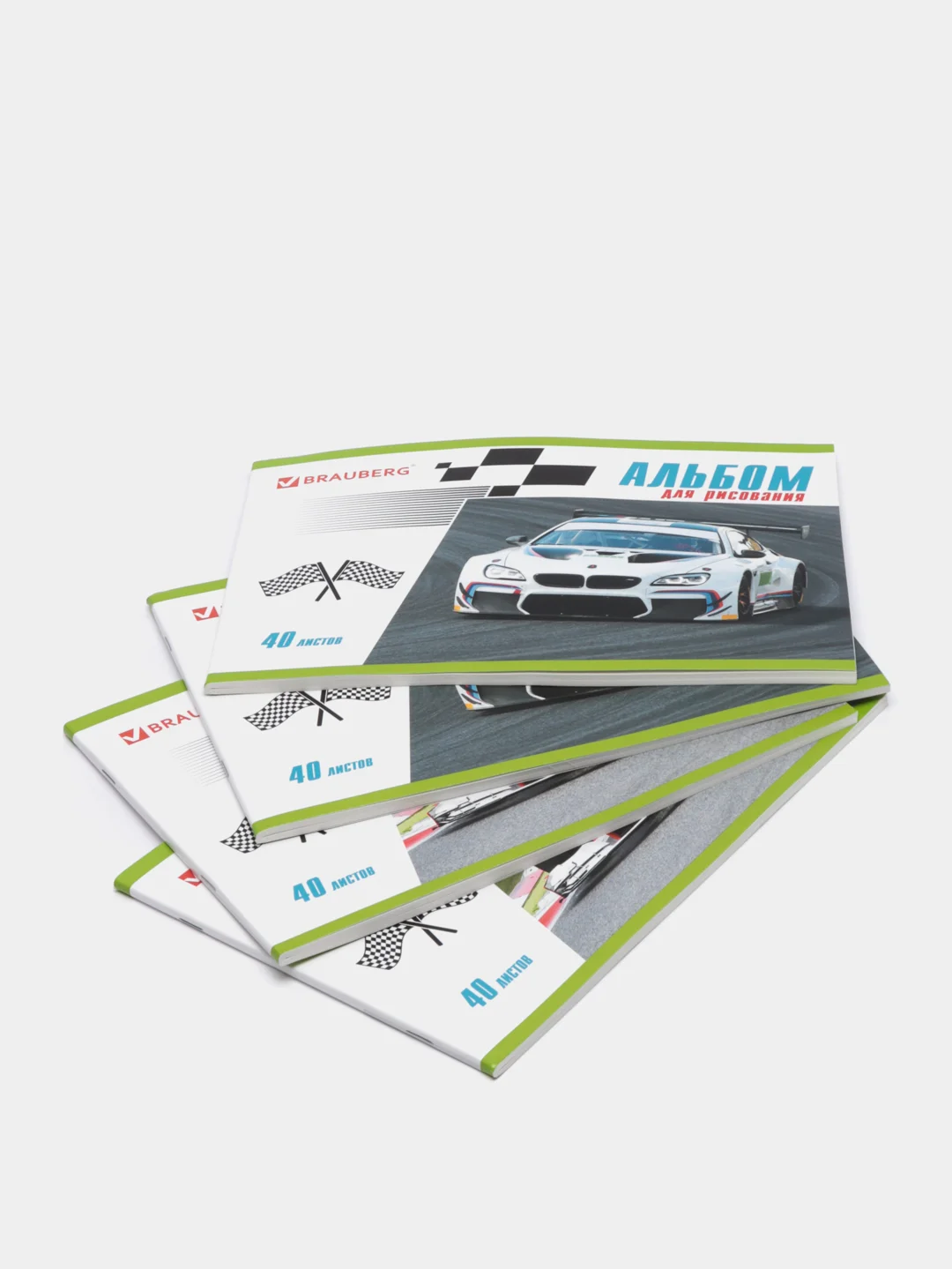 Альбом BRAUBERG A4, 40 л, 4 штуки, скоба, 200 х 283 мм