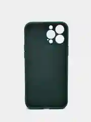 Зеленый чехол для iPhone 13, 13 Pro, 13 Pro Max силиконовый с закрытым низом и бархатом внутри